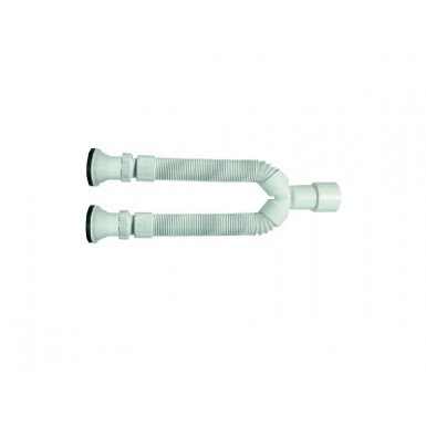 Sink siphon flexible heavily type double plastic rusk & valve full Ø70 1 1/2 ''