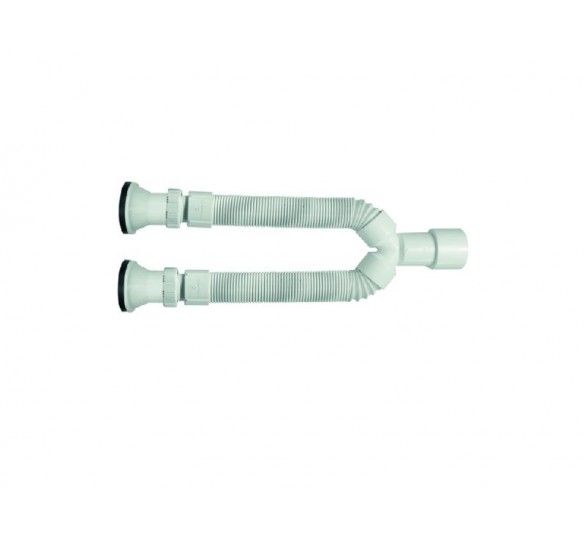 Sink siphon flexible heavily type double plastic rusk & valve full Ø70 1 1/2 '' valves-pipettes 