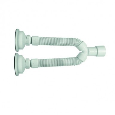 Sink siphon flexible heavily type double plastic rusk & valve full Ø115 1 1/2 ''