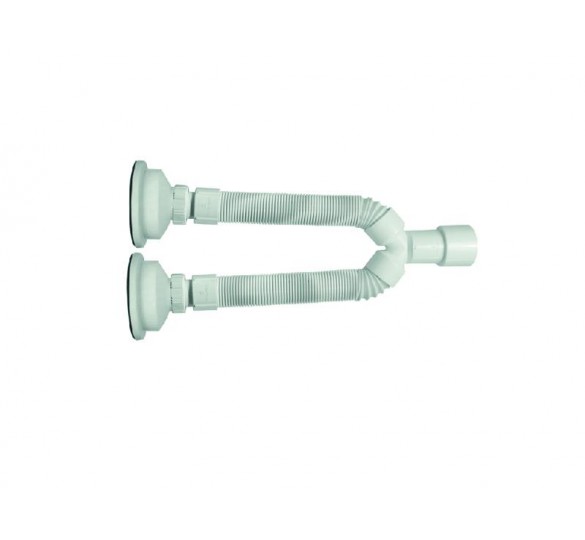 Sink siphon flexible heavily type double plastic rusk & valve full Ø115 1 1/2 '' valves-pipettes 